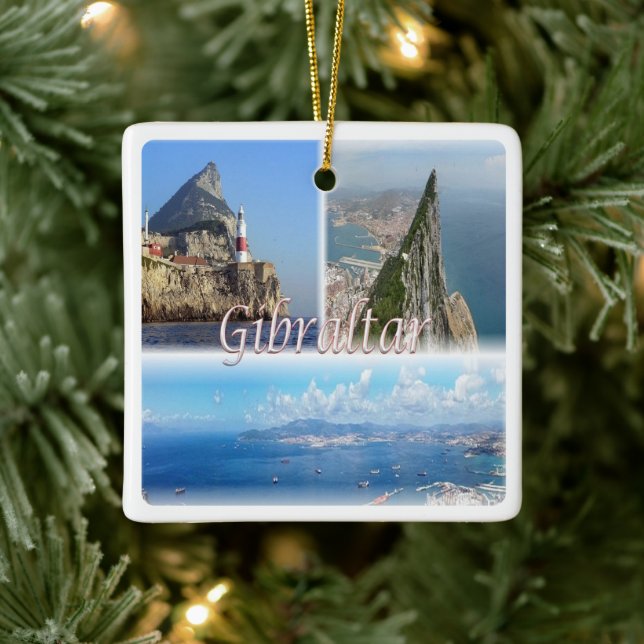 zGI005 GIBRALTAR, Europe,  Ceramic Ornament (Tree)