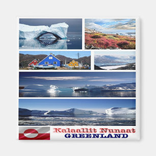 zGL003 GREENLAND, Kalaallit Nunaat, Mosaic, Fridge Magnet