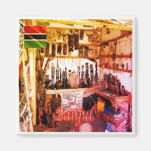 zGM003 BANJUL, Gambia, Tourist Craft Store, Fridge Magnet
