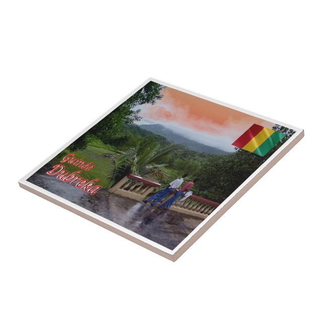 zGN004 DUBREKA, Panorama, Guinea, Africa, Ceramic Tile (Side)