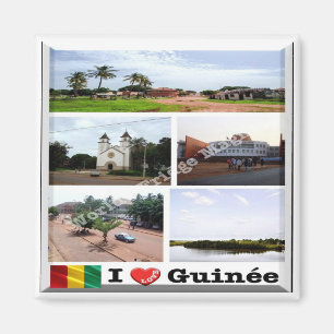 zGN010 GUINEA I Love, Mosaic, Africa, Fridge Magnet