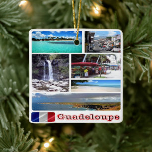 zGP003 mosaic of GUADELOUPE, Caribbean, Ceramic Ornament