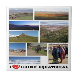 zGQ006, EQUATORIAL GUINEA I Love, Mosaic,  Ceramic Tile
