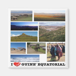 zGQ006, EQUATORIAL GUINEA I Love, Mosaic, Fridge Magnet