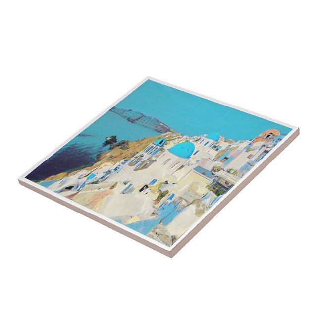 zGR013 SANTORINI - view, Greece, Ceramic Tile (Side)