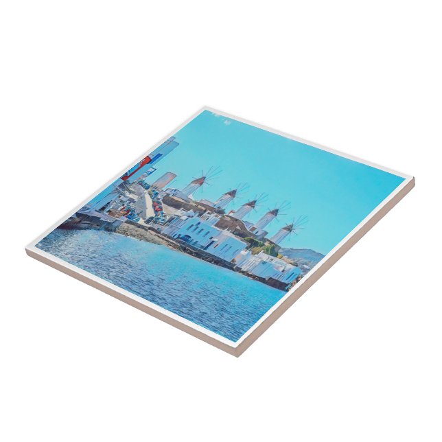 zGR017 MYKONOS - Sea View, Greece, Ceramic Tile (Side)