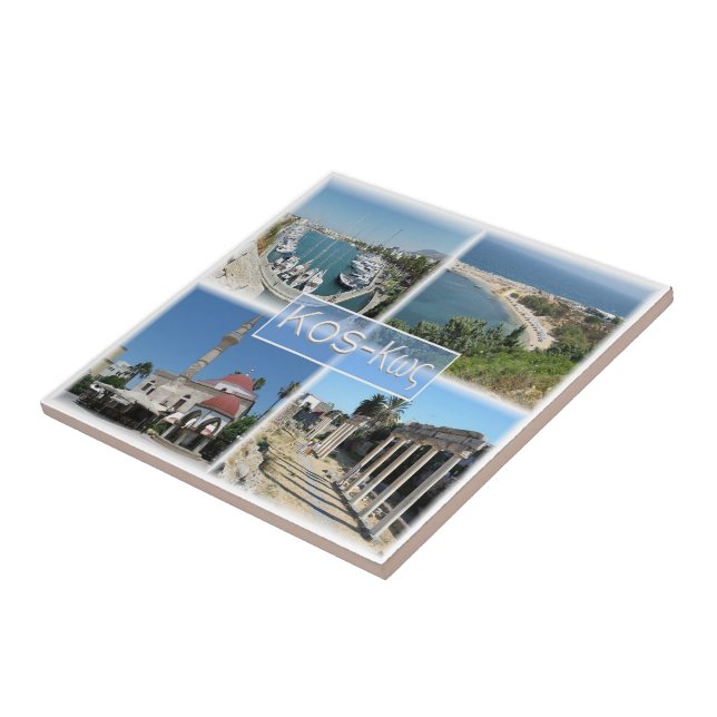 zGR020 mosaic of KOS, Greece, Europe, Ceramic Tile (Side)