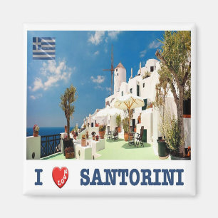 zGR031 SANTORINI  I Love, Oia, Greece, Fridge Magnet