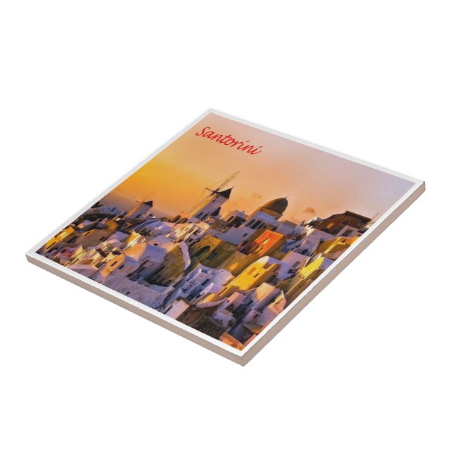 zGR035 SANTORINI, Thera, Greece, Ceramic Tile (Side)