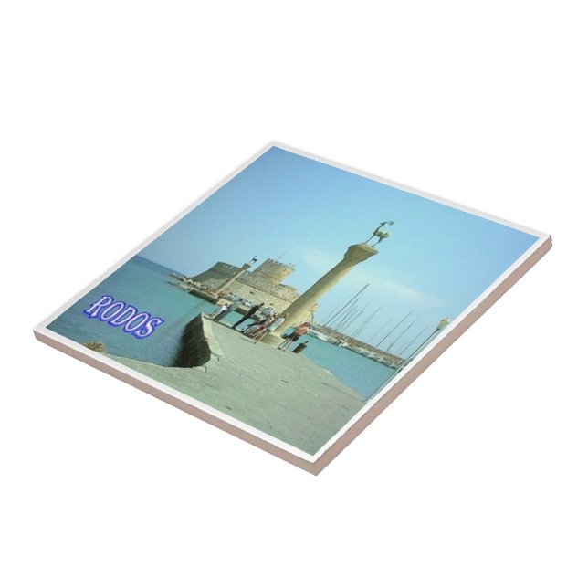 zGR036 RHODES, Greece, Ceramic Tile (Side)