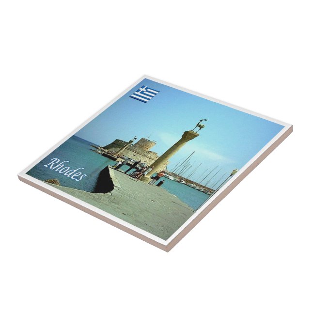 zGR039 RHODES, Greece, Ceramic Tile (Side)