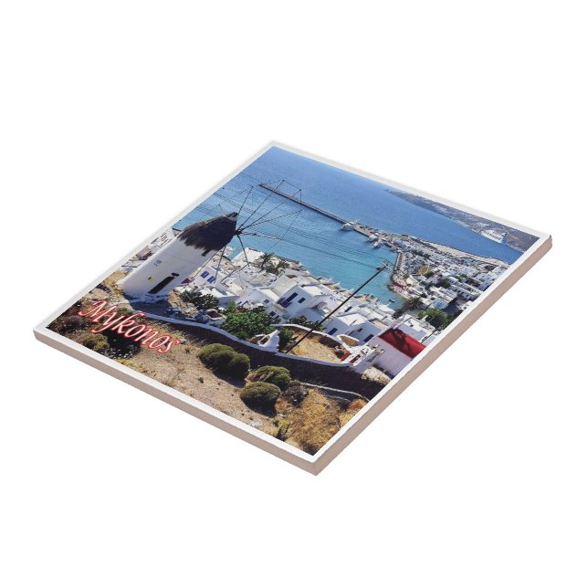 zGR049 MYKONOS Panorama, Greece, Ceramic Tile (Side)