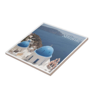 zGR070 SANTORINI Thera, Oia, Greece, Ceramic Tile