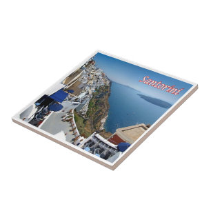 zGR074 SANTORINI Thera, Firai, Greece, Ceramic Tile