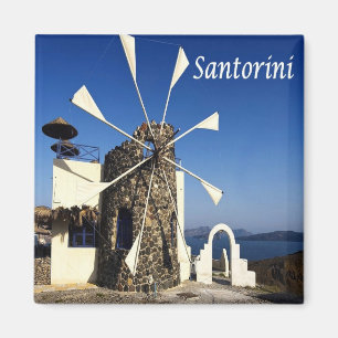 zGR080 SANTORINI, Windmill, Greece, Fridge Magnet