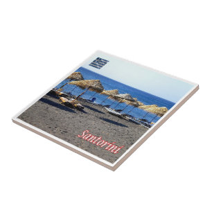 zGR082 SANTORINI Lava Beach, Greece, Ceramic Tile