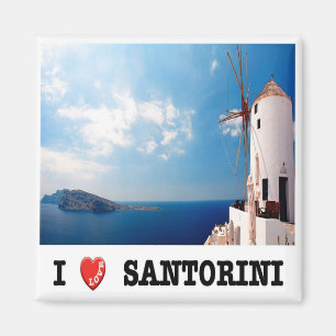 zGR086  SANTORINI, I Love, Greece, Fridge Magnet