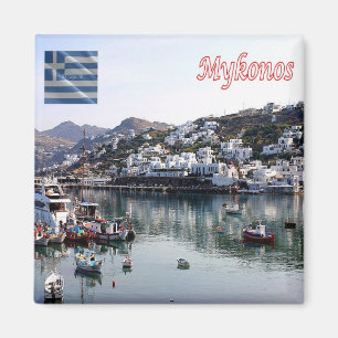 zGR101 MYKONOS Port, Greece, Fridge Magnet