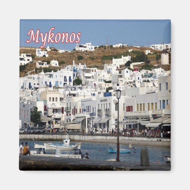 zGR104 MYKONOS Panorama City, Greece, Fridge Magnet (Front)