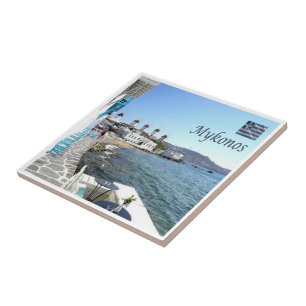 zGR108 MYKONOS, Little Venice, Greece, Ceramic Tile