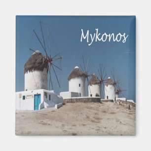 zGR109 MYKONOS, Windmills, Greece, Fridge Magnet