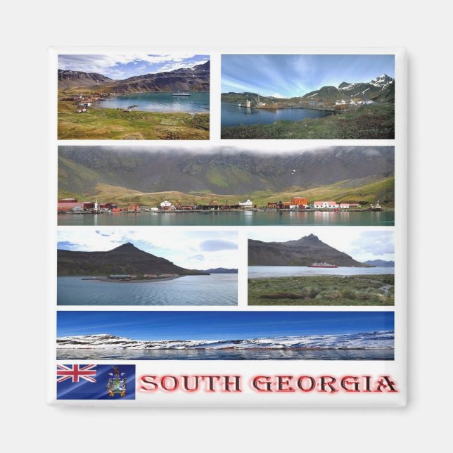 zGS003 SOUTH GEORGIA, Mosaic, America, Fridge Magnet (Front)