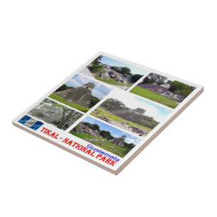 zGT009 TIKAL N.P. Mosaic, Guatemala, Ceramic Tile