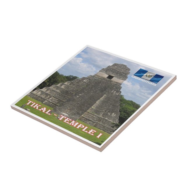 zGT010 TIKAL N.P. Temple I, Guatemala, Ceramic Tile (Side)