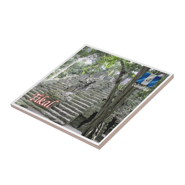 zGT012 TIKAL National Park, Guatemala, Ceramic Tile (Side)