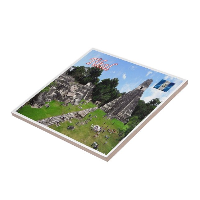 zGT014 TIKAL MAYAN RUINS, Guatemala, Ceramic Tile (Side)