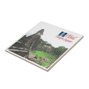 zGT015 TIKAL, Temple Jaguar, Guatemala, Ceramic Tile