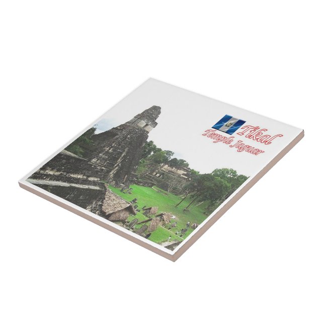 zGT015 TIKAL, Temple Jaguar, Guatemala, Ceramic Tile (Side)