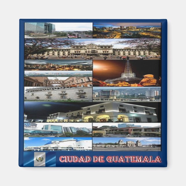 zGT020 GUATEMALA City, Mosaic, America, Fridge Magnet (Front)
