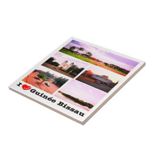 zGW008 GUINEA BISSAU I Love, Mosaic, Africa, Ceramic Tile