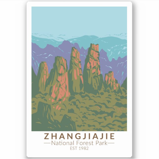 Zhangjiajie National Forest China Travel Art Retro (Front)