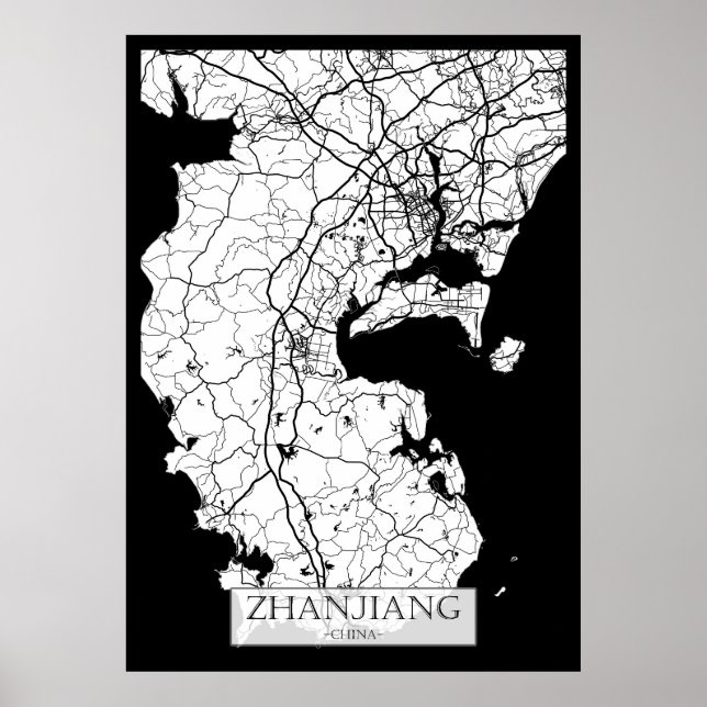 Zhanjiang China City Map Poster (Front)