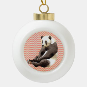 Zhen Zhen the Panda Ceramic Ball Christmas Ornament
