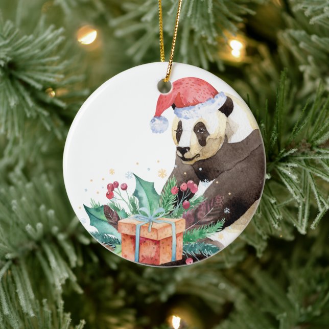 Zhen Zhen the Panda Christmas Ceramic Ornament (Tree)