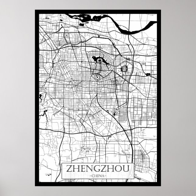  Zhengzhou China Map Poster (Front)