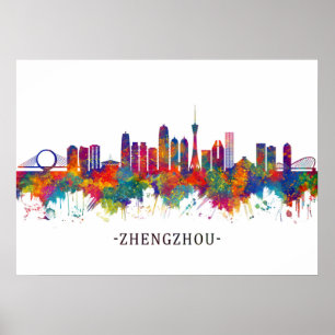 Zhengzhou China Skyline Poster