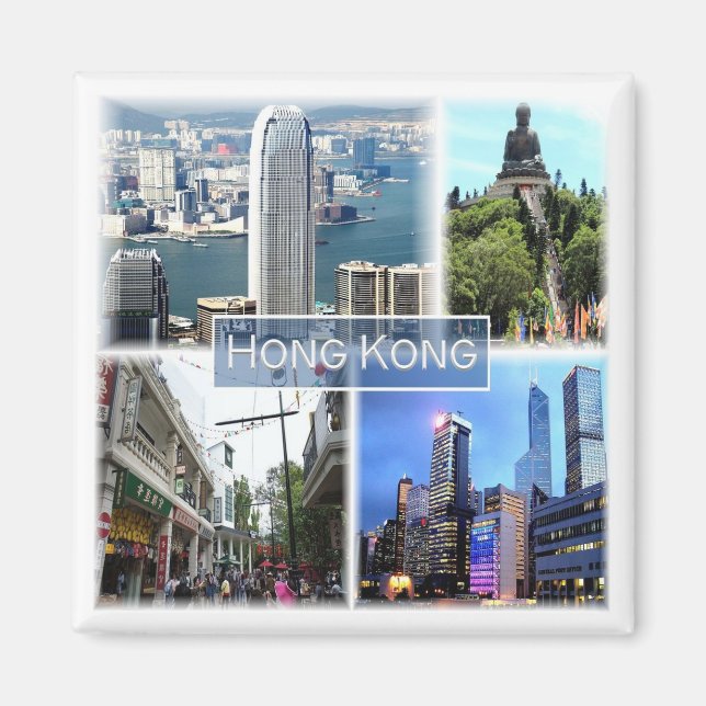 zHK011  HONG KONG, Souvenir Fridge  Magnet (Front)