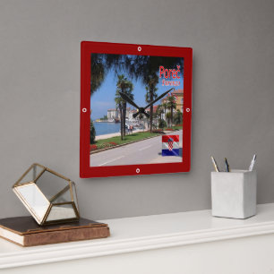 zHR010 POREC, Croatia, Square Wall Clock