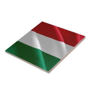 zHU002 HUNGARY, Hungarian Waving Flag, Ceramic Tile