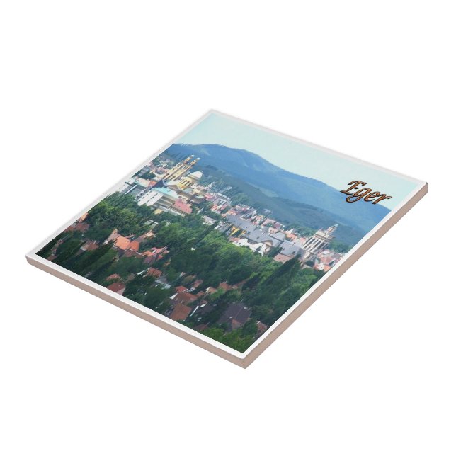zHU004 EGER Panorama, Hungary, Ceramic Tile (Side)