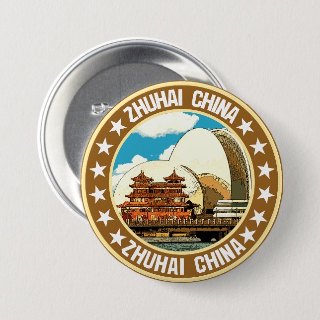 Zhuhai                                             7.5 cm round badge (Front & Back)