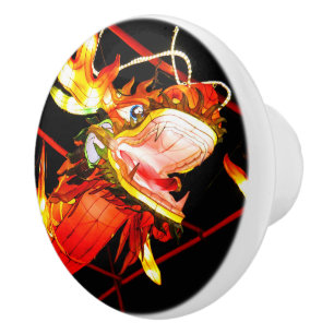 Zhulong Fire Dragon Ceramic Knob