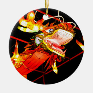 Zhulong Fire Dragon Ceramic Ornament
