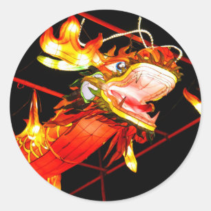 Zhulong Fire Dragon Classic Round Sticker