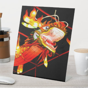 Zhulong Fire Dragon Pedestal Sign