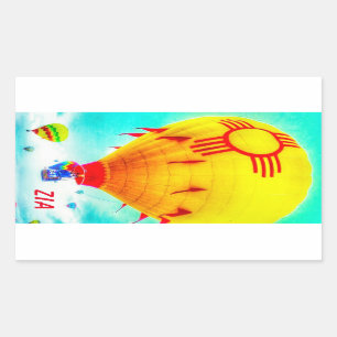 Zia balloon rectangular sticker